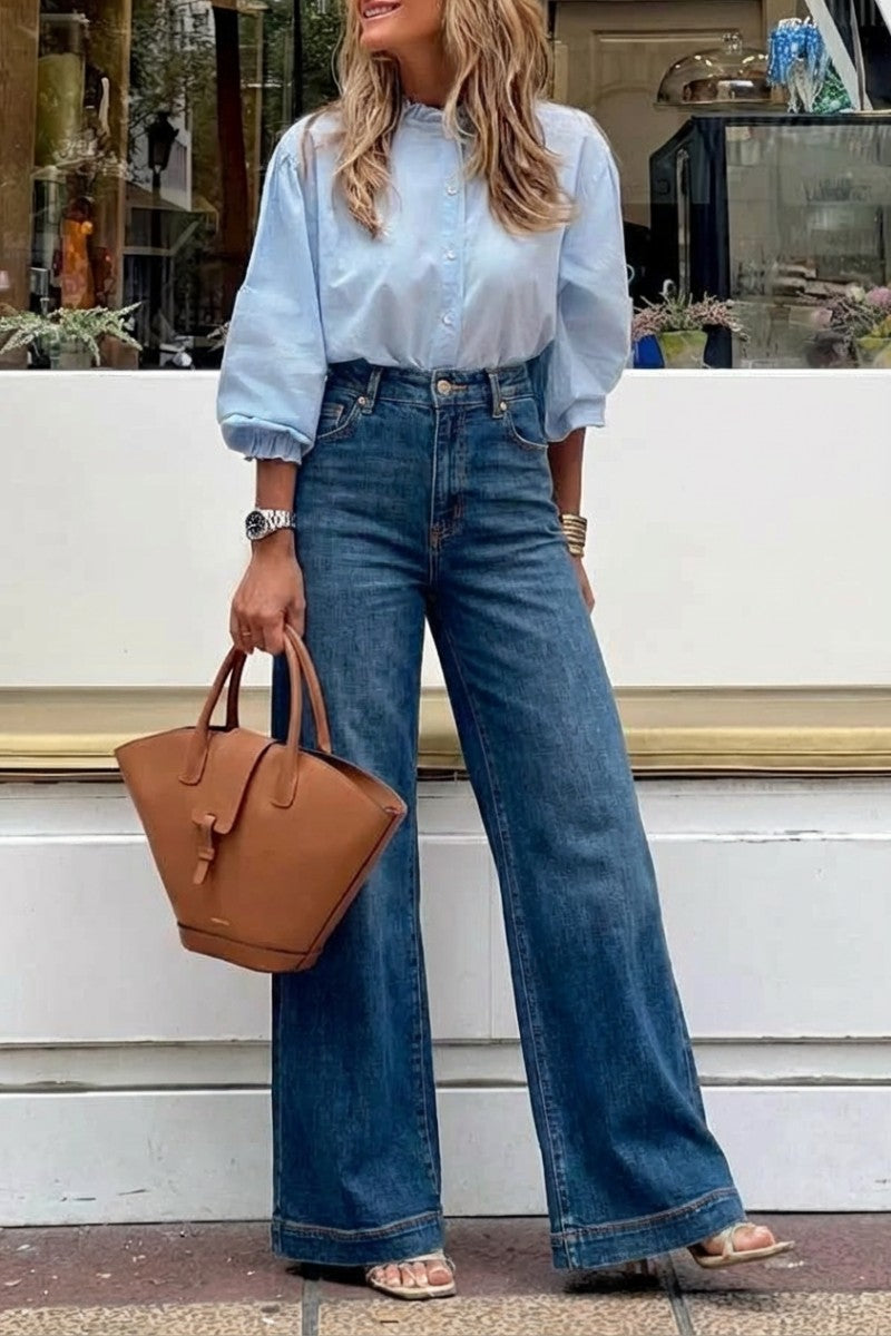 Relaxed High Rise Palazzo Jeans Artemis Vintage