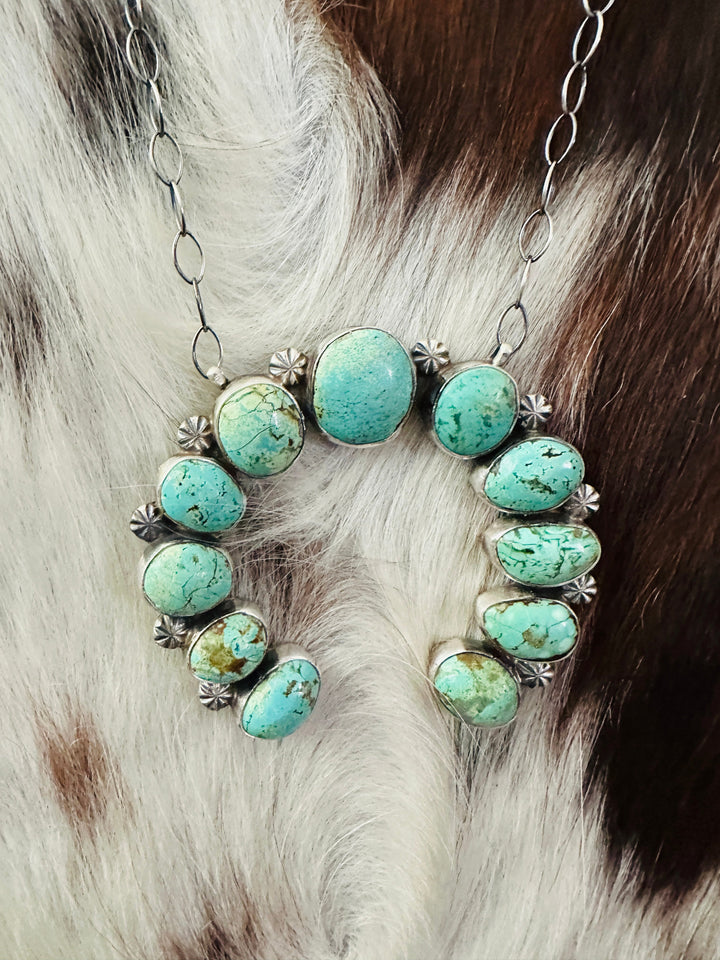 Handcrafted Sterling Silver & Turquoise Naja Necklace by Jameson Garcia