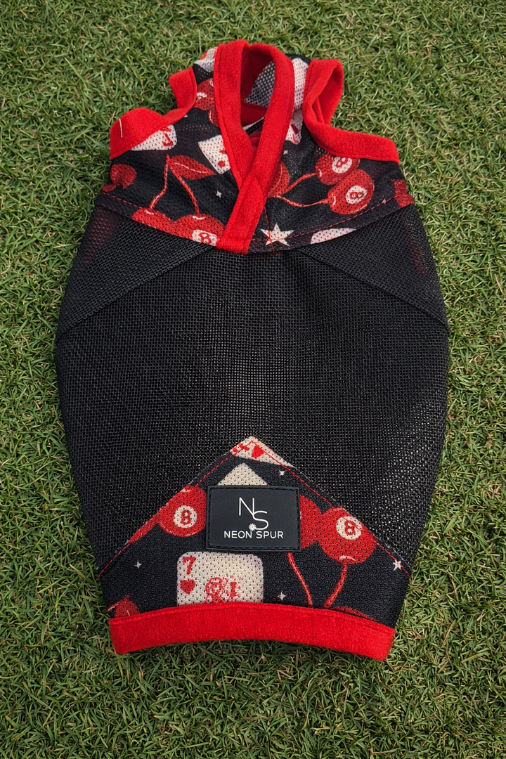 Card Room Cowgirl Horse Fly Mask  -Black