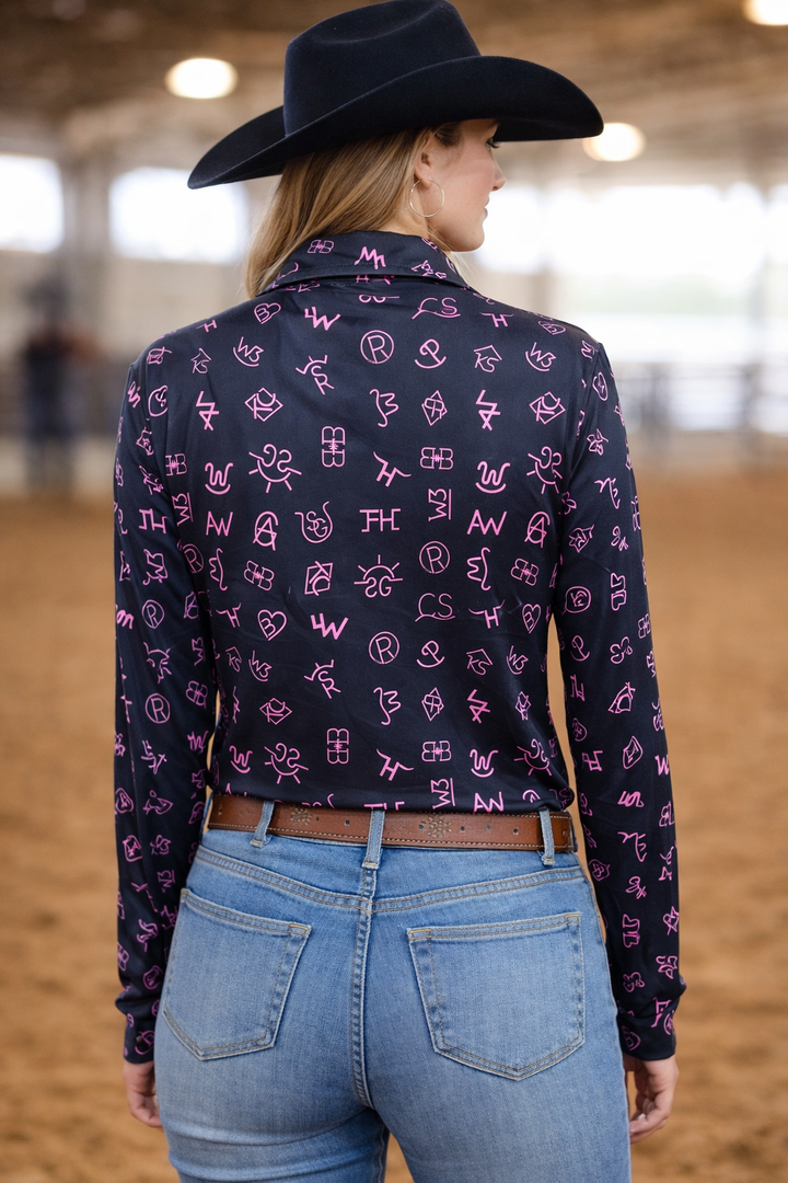 Neon Spur Brand Babe Quarter Zip Sun Shirt Neon Spur