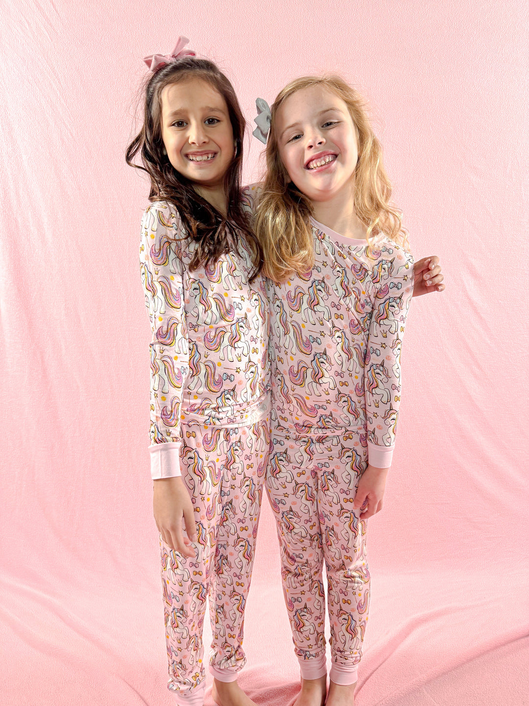 Pink Unicorn Two-Piece Bamboo Pajama Set