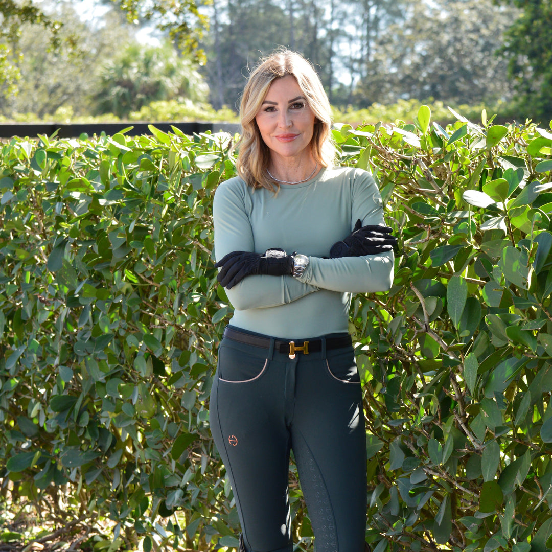 Halter Ego Evolution Full Seat Breeches - Spruce & Rose Gold