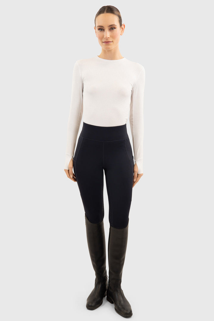 Harcour Bluvea Women's Perforated Long Sleeve Crew Neck