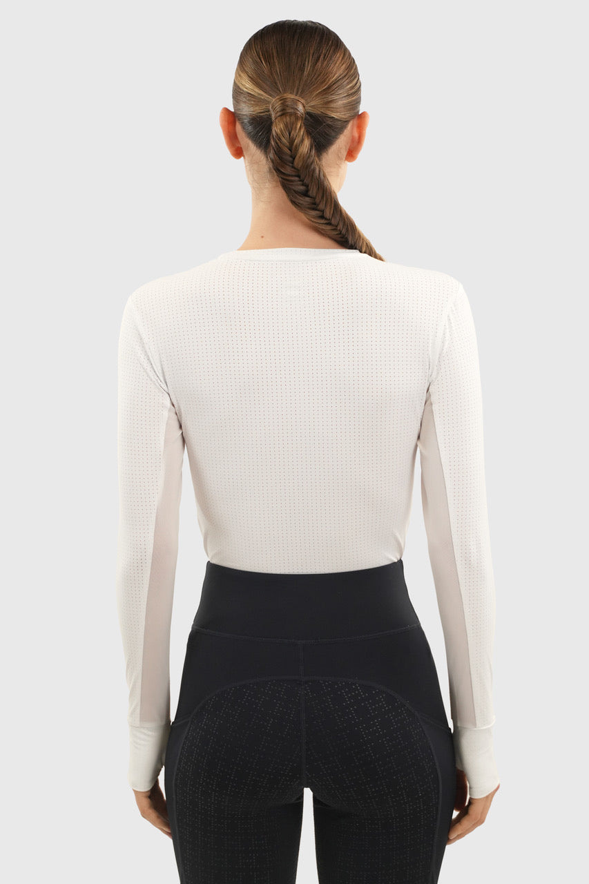 Harcour Bluvea Women's Perforated Long Sleeve Crew Neck