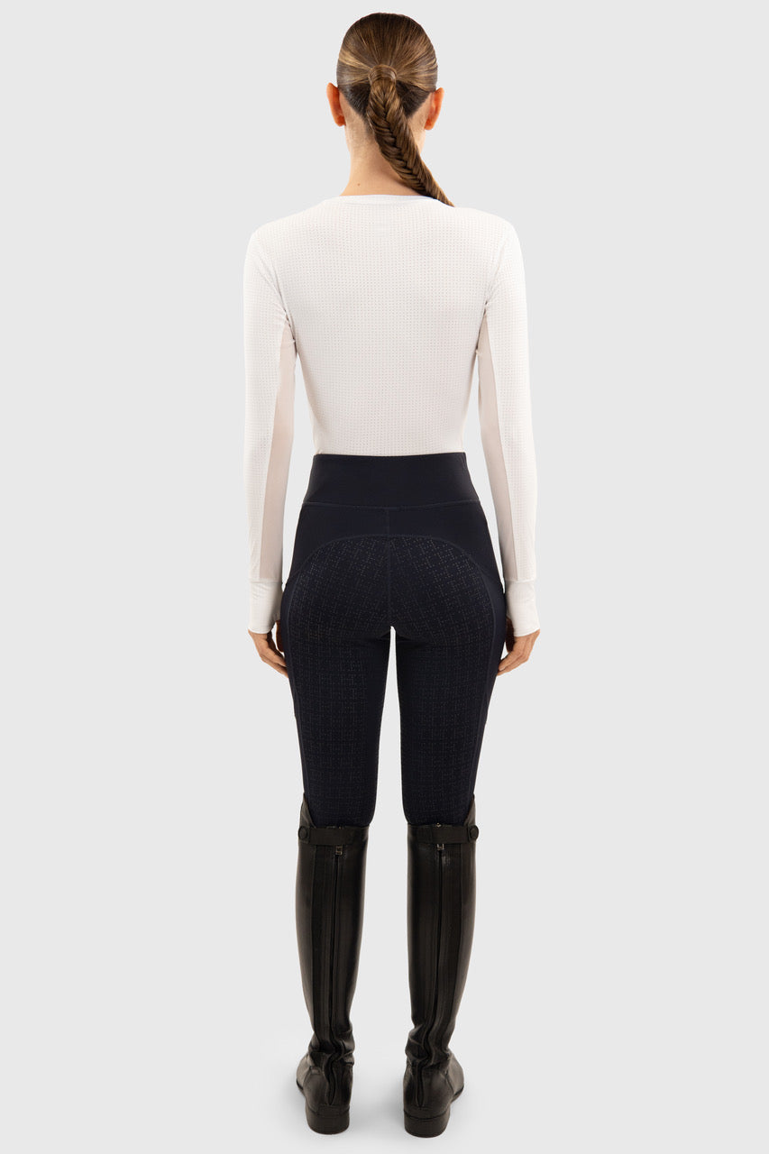 Harcour Bluvea Women's Perforated Long Sleeve Crew Neck