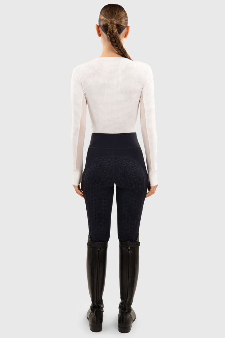 Harcour Bluvea Women's Perforated Long Sleeve Crew Neck