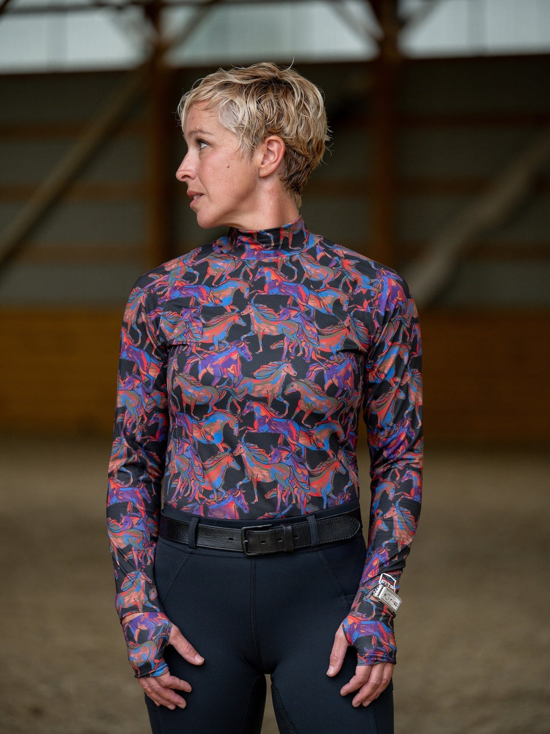 Bianca Mock Neck Winter Long Sleeve Riding Top