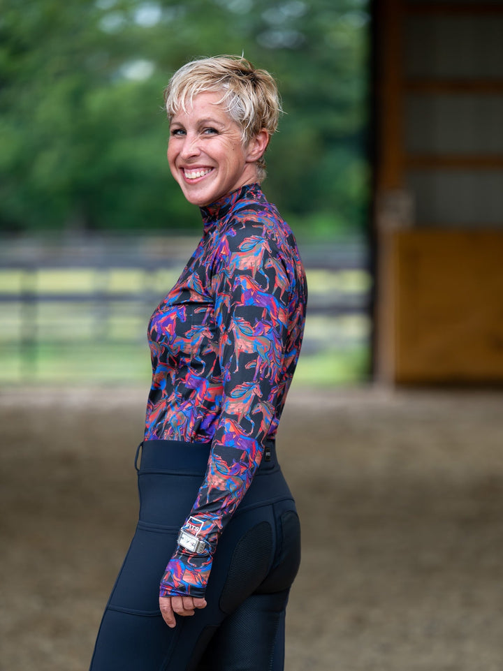 Bianca Mock Neck Winter Long Sleeve Riding Top