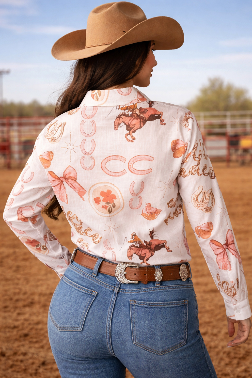 Let’s Rodeo Button Up Long Sleeve Shirt -100% Cotton