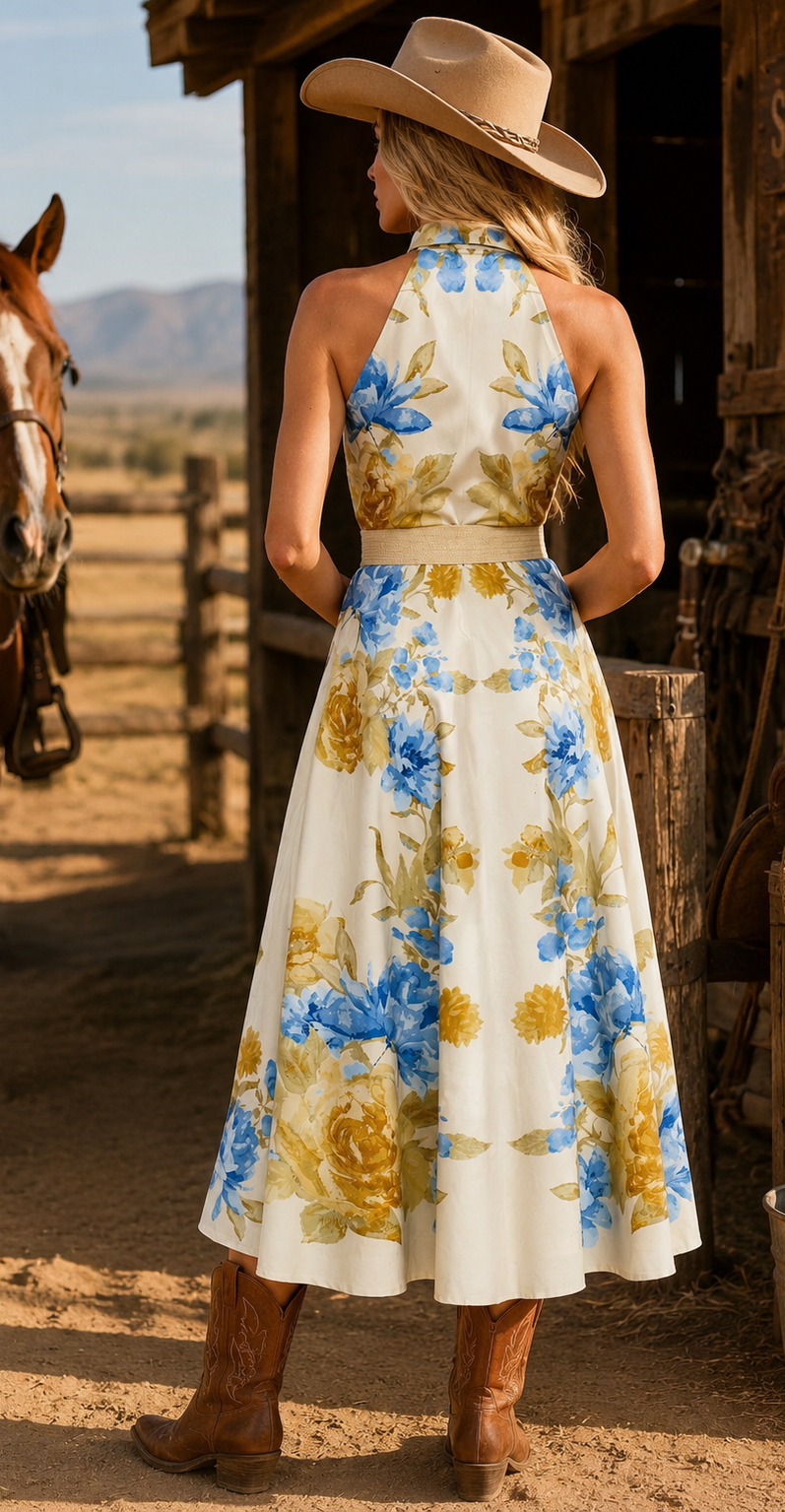 Sunny Daydream Woven Midi Dress Flying Tomato