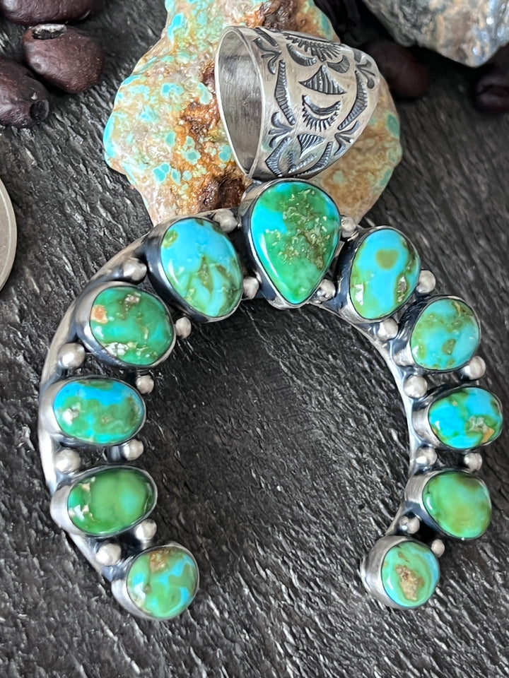 Diane Wylie Sterling Silver & Sonoran Mountain Turquoise Naja Pendant Nizhoni Traders LLC