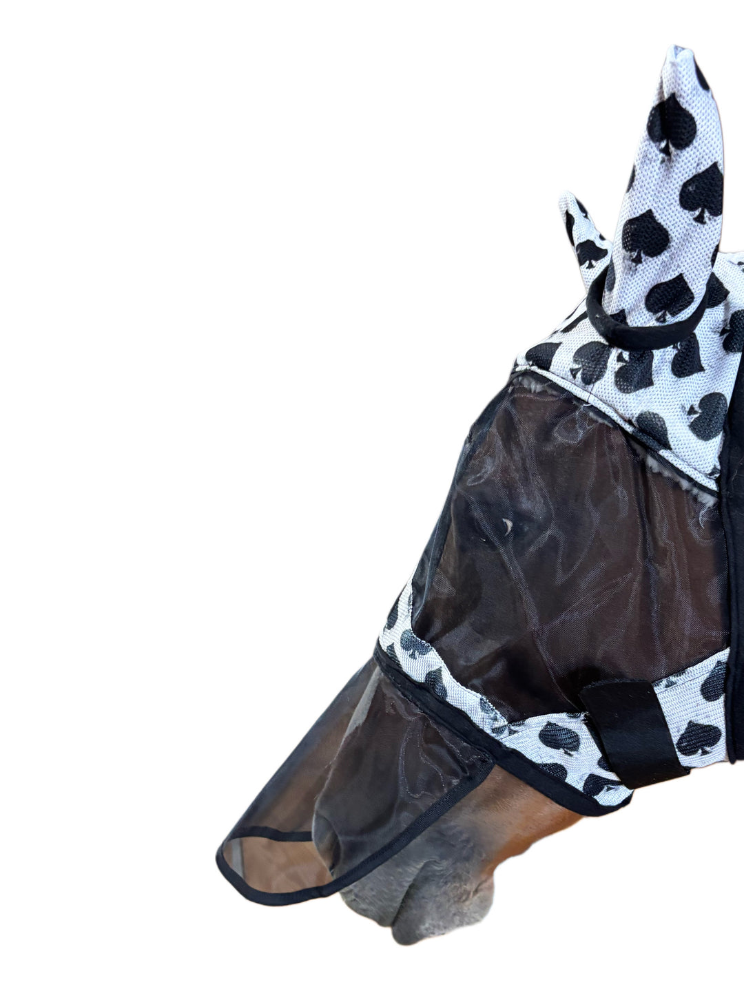 Smokin Spades Fly Mask w/ Ears & Nose Cover