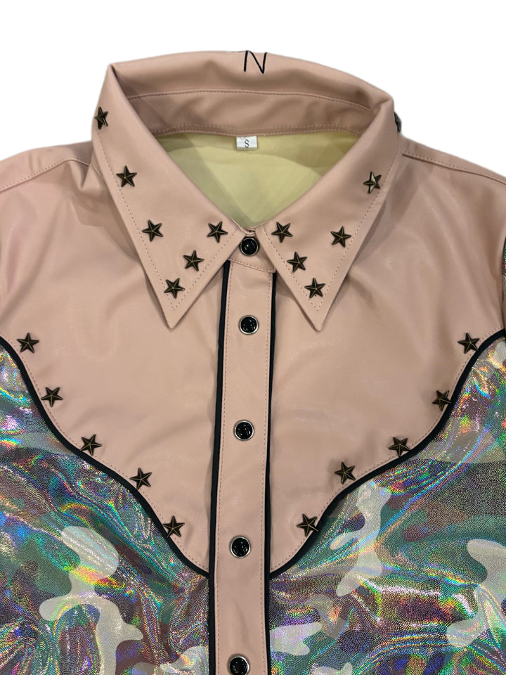 Mauve Camo Pearl Snap Rodeo Shirt
