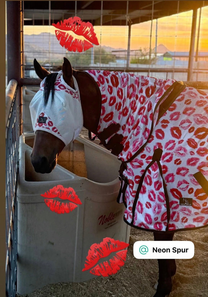 Smooch Premium Mesh Fly Sheet w/ Removable Neck Cover Neon Spur