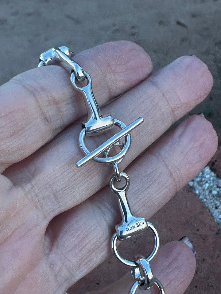 Sterling Silver Snaffle Bit 20” Chain Necklace