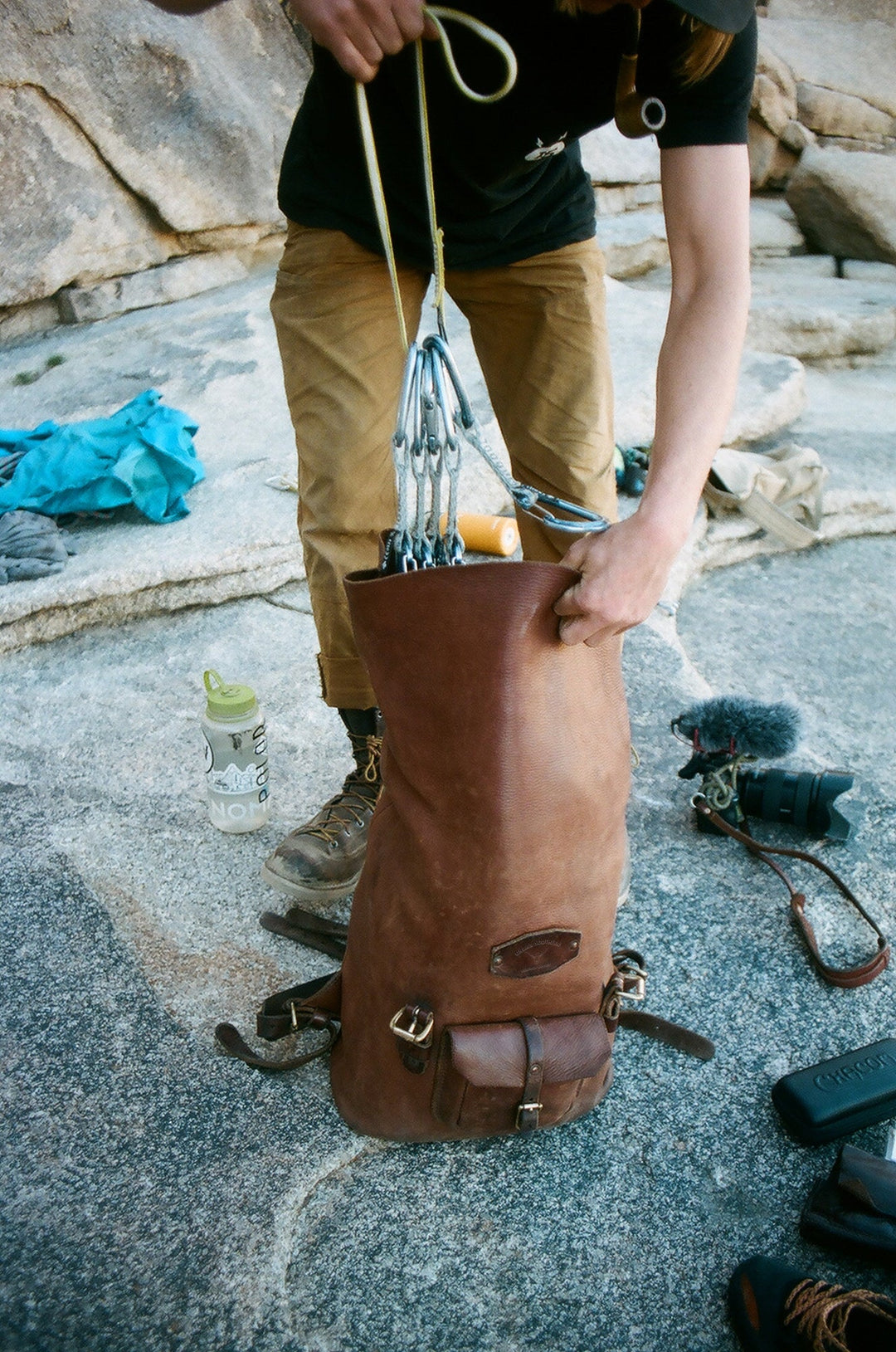 Leather Rolltop Backpack
