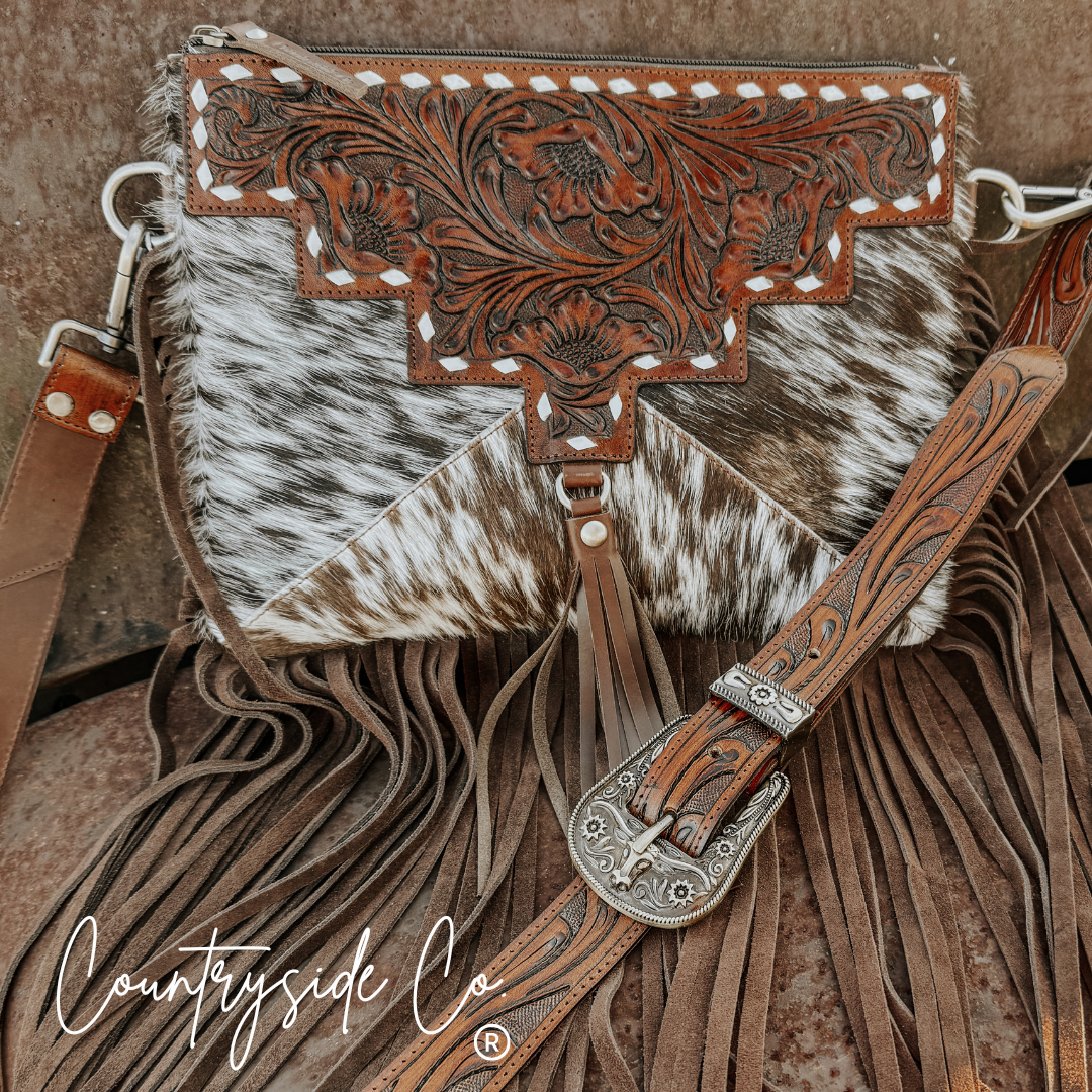 Fort Worth Cowhide Crossbody Purse