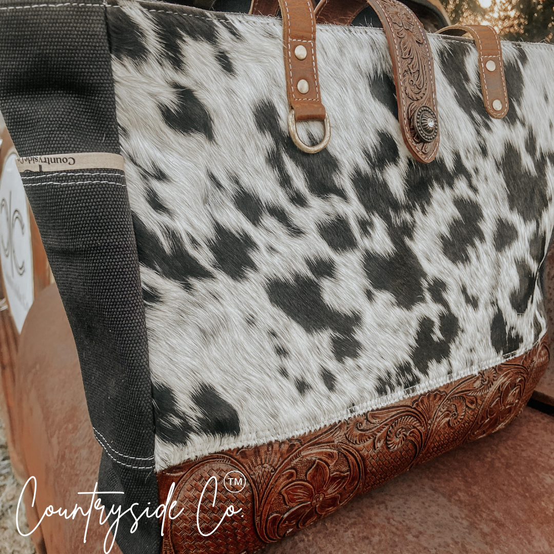 Darby Cowhide Carry All Overnight Bag Countryside Co.