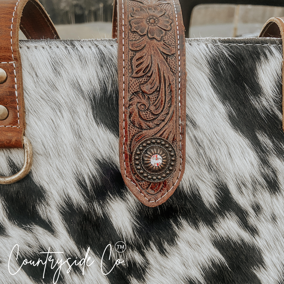 Darby Cowhide Carry All Overnight Bag Countryside Co.