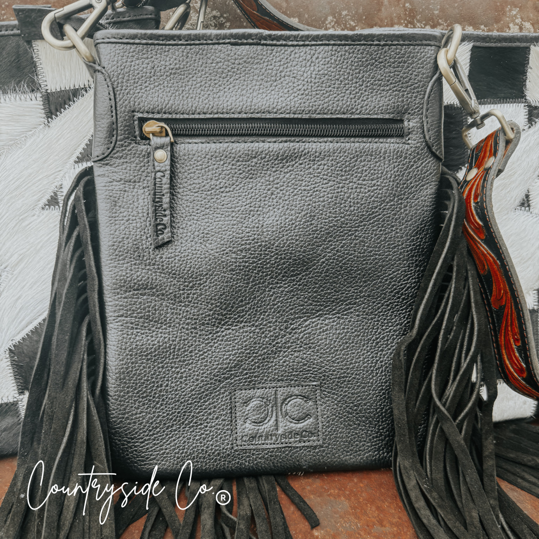 Grit and Glam Stockyards Cowhide Checkered Purse