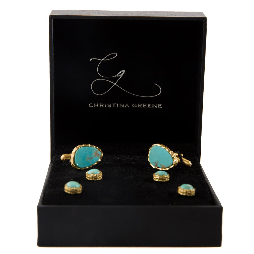 Men's Turquoise Cufflink and Stud Set Christina Greene