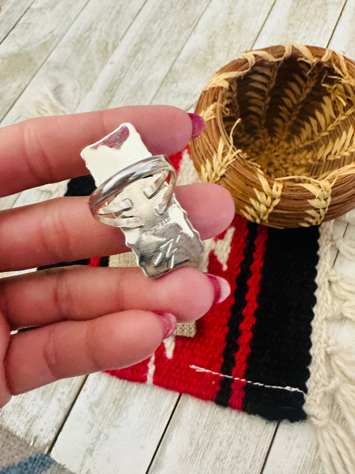 Handcrafted Purple Opal & Sterling Silver Cluster Ring