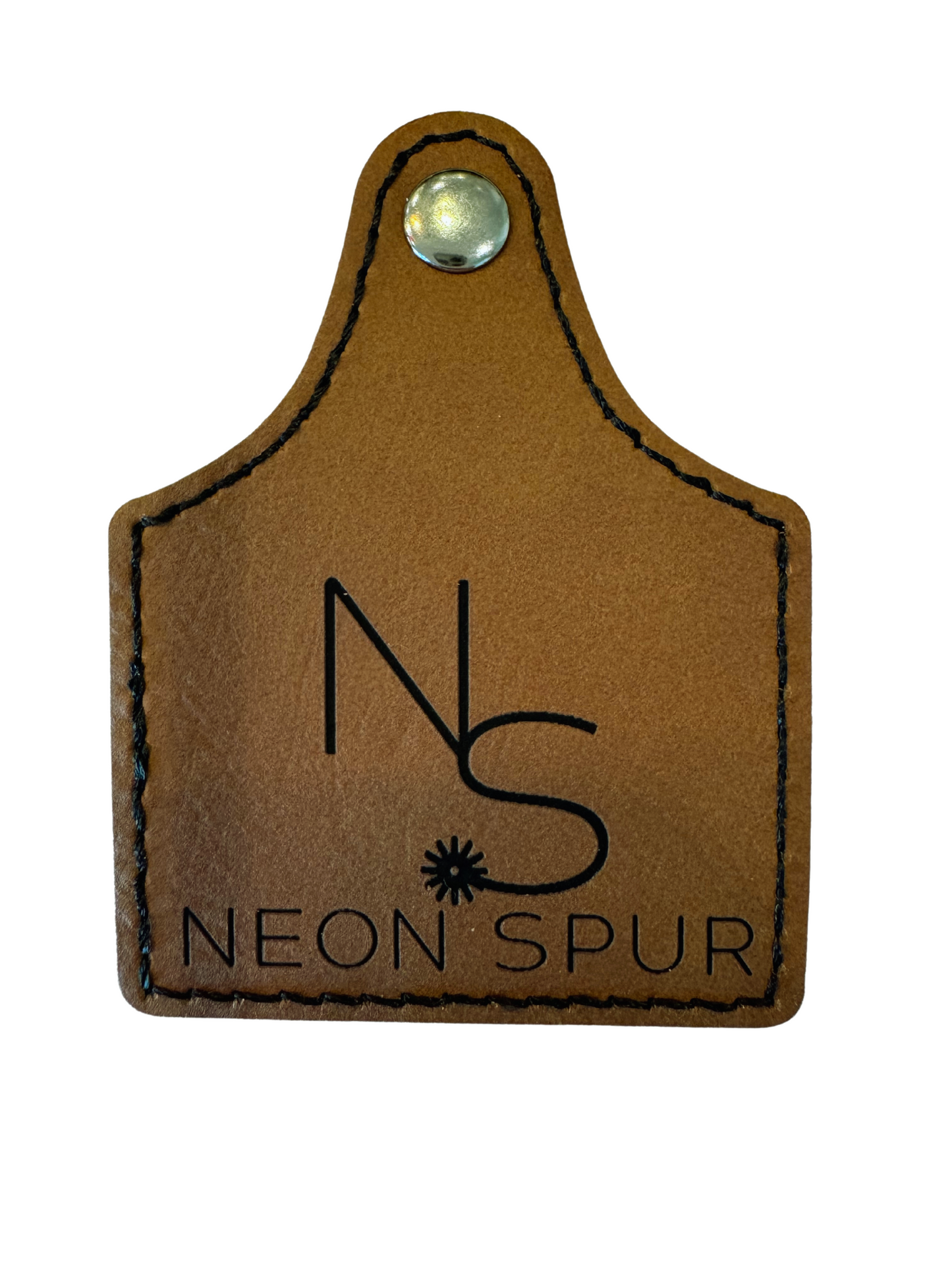 Neon Spur Cattle Tag Vegan Leather Patch