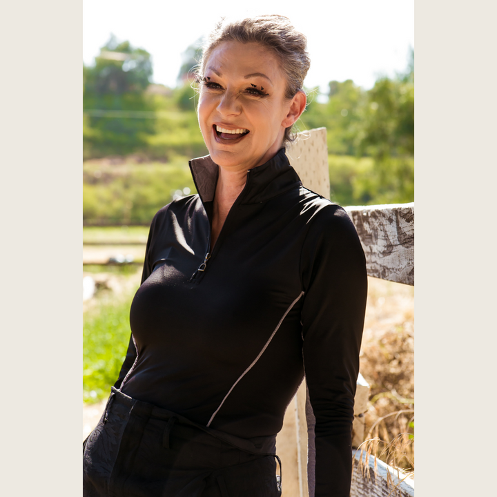 Midnight Rose Black and Silver Sun Shirt