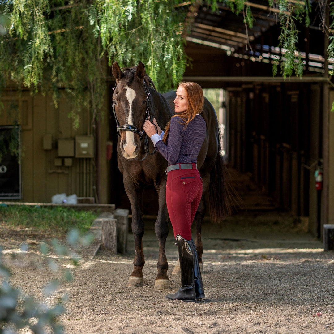 Halter Ego Kimberly Full Seat Breeches - Burgundy
