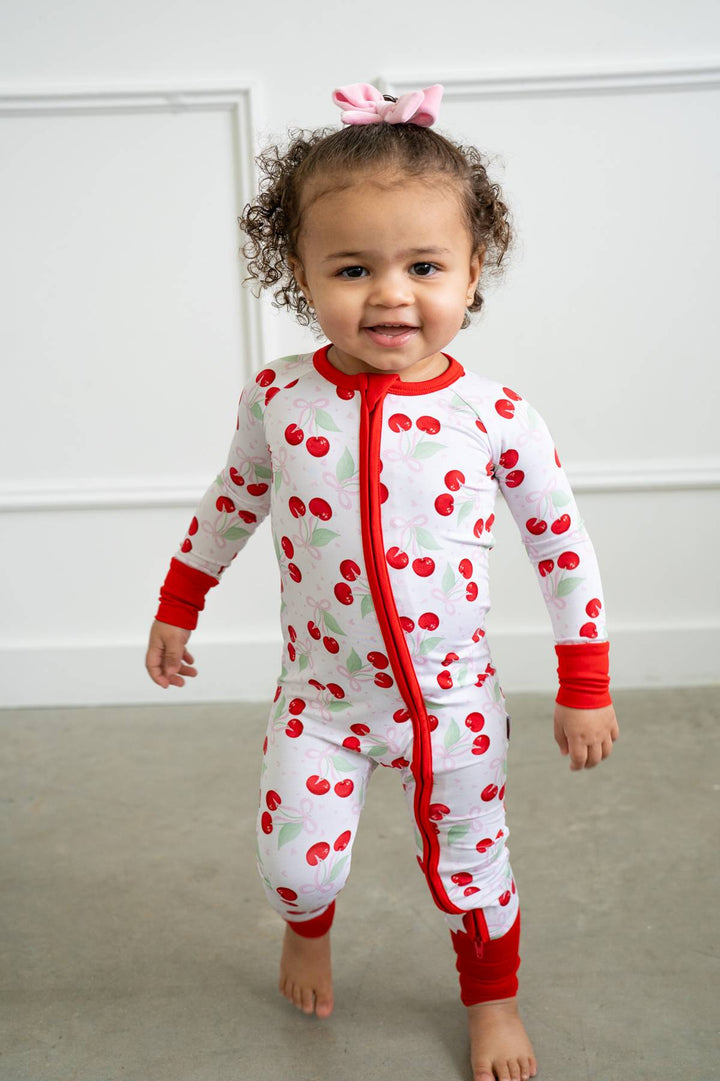 Cherry Coquette Bamboo Zippy Pajamas Boosh Baby