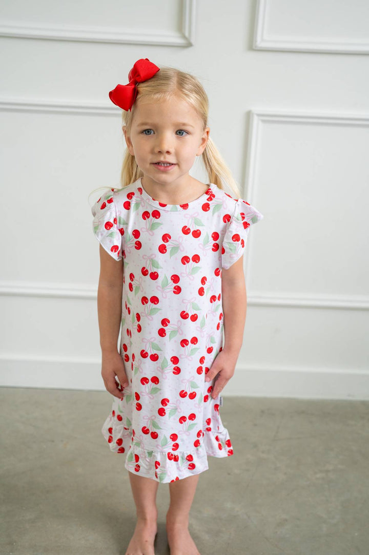 Cherry Coquette Bamboo Nightgown Boosh Baby