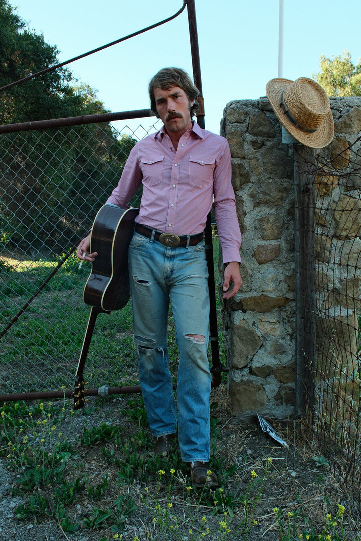 Red Check Pima Cotton Men’s Pearl Snap Shirt