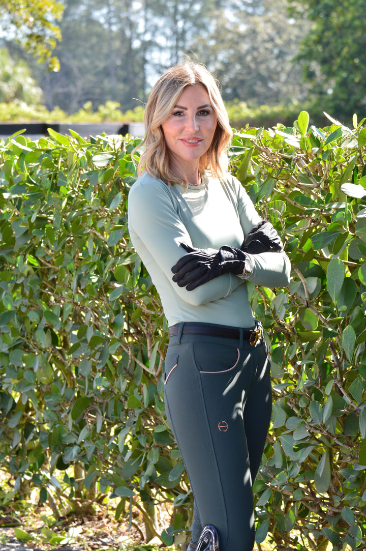 Halter Ego Evolution Full Seat Breeches - Spruce & Rose Gold