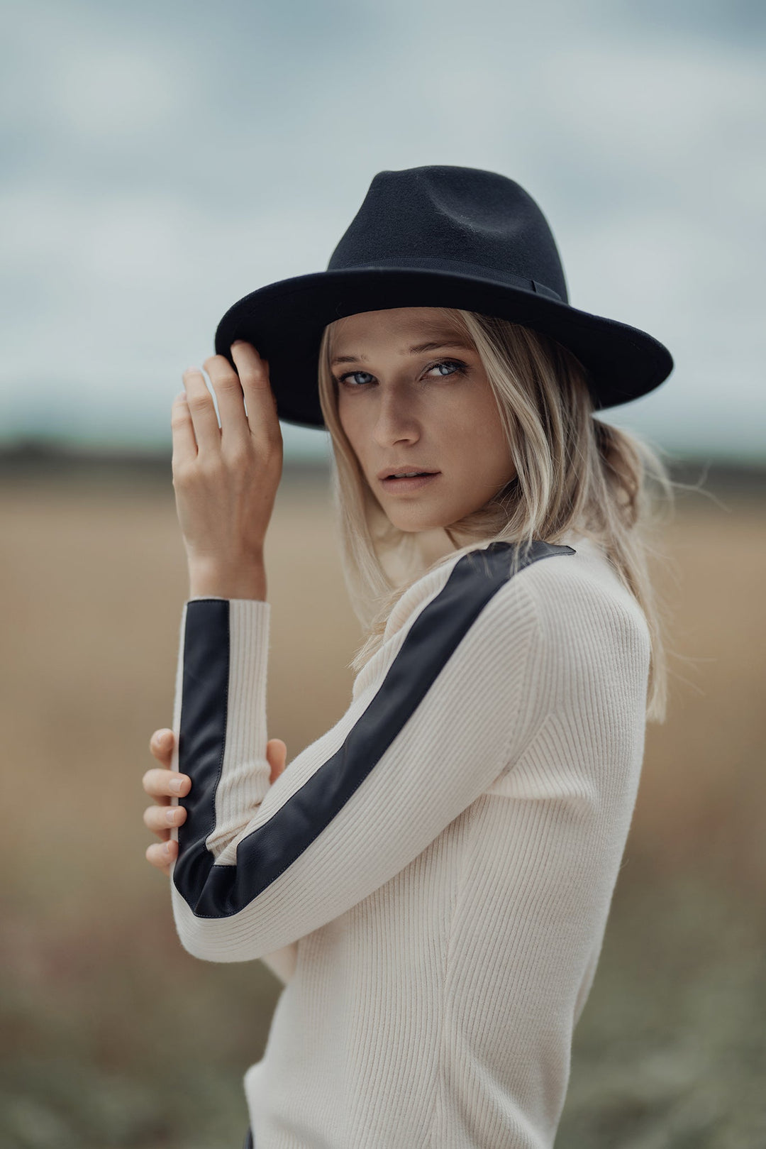 Prairie Leather Detail Turtleneck Sweater