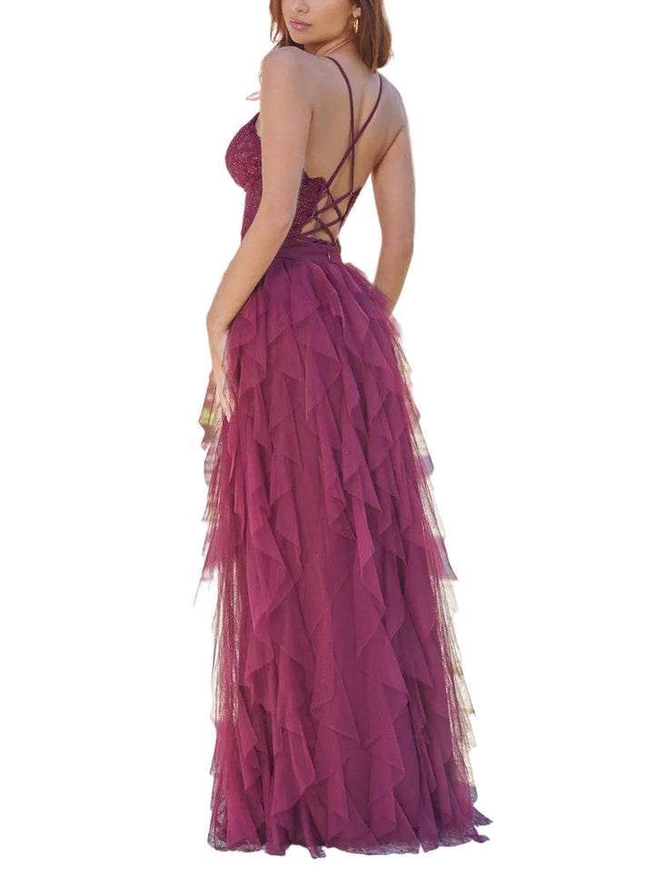 Dahlia Gown - Mulberry - Tulle & Lace Dress Lady Black Tie