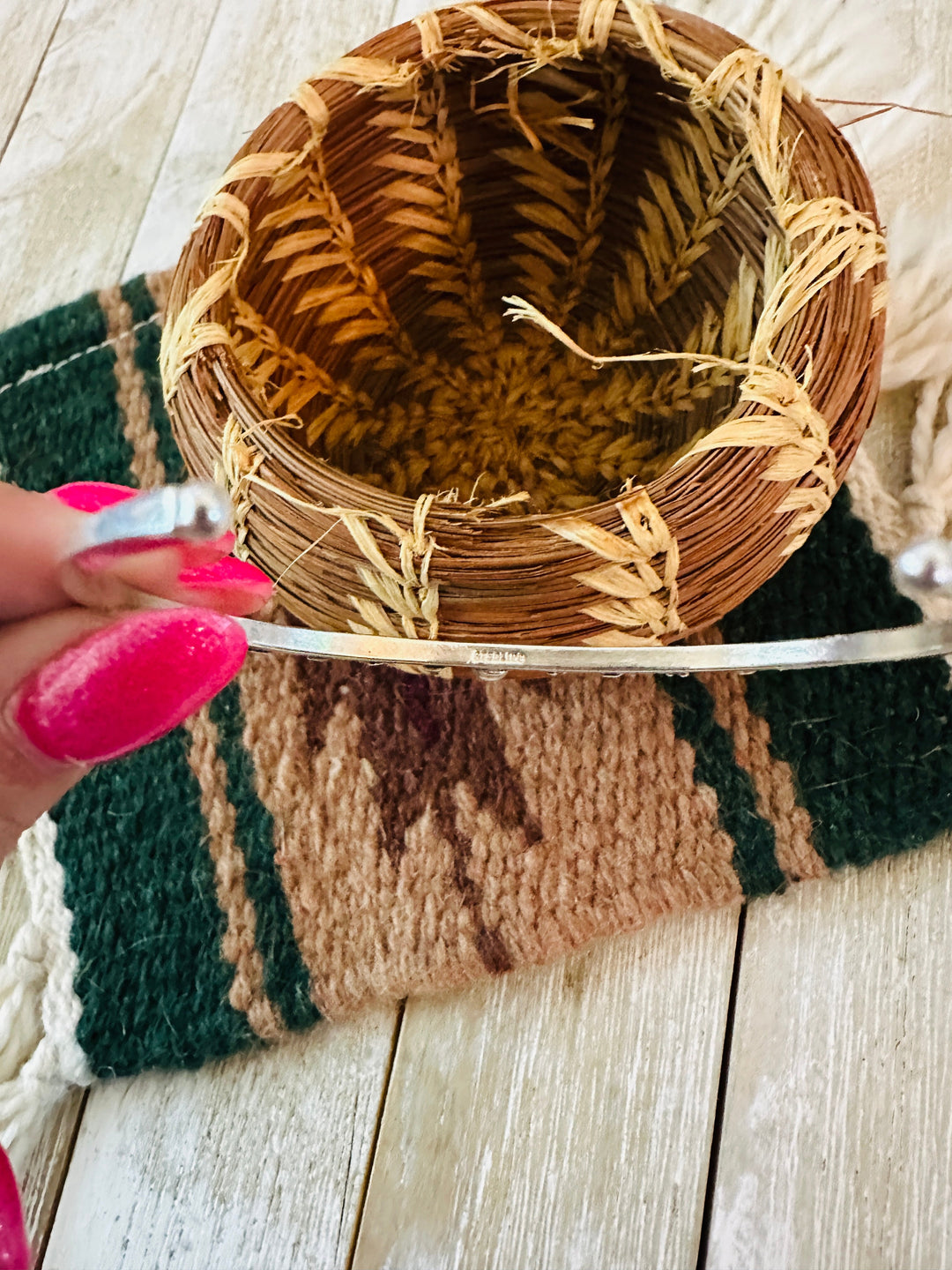 Navajo Sterling Silver & Kingman Turquoise Cuff Bracelet by Raymond Coriz