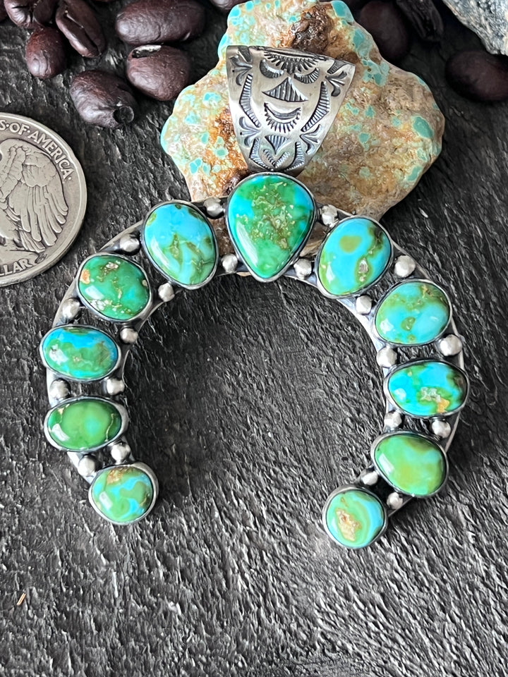 Diane Wylie Sterling Silver & Sonoran Mountain Turquoise Naja Pendant Nizhoni Traders LLC
