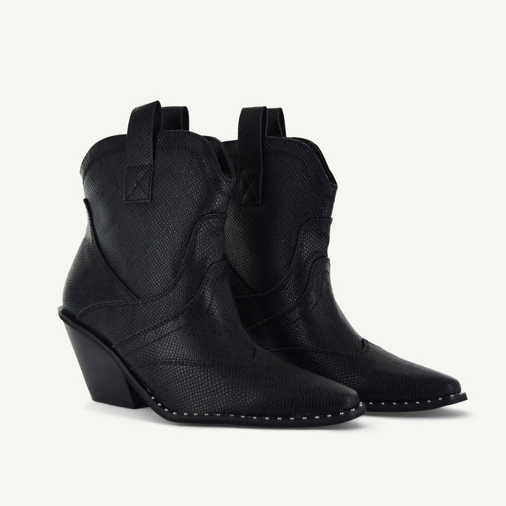 Isabel Western Bootie – Black Snake