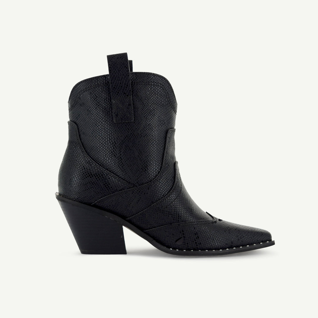 Isabel Western Bootie – Black Snake