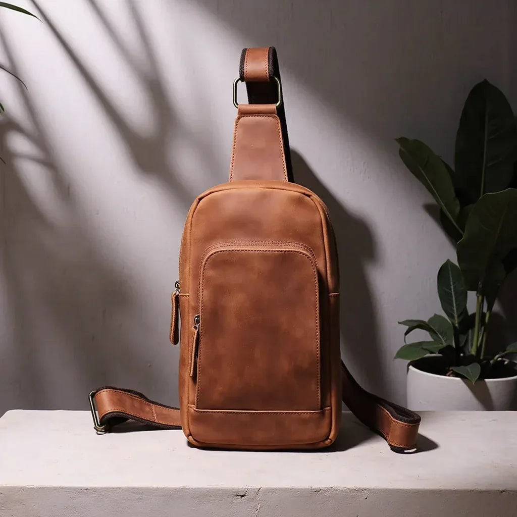 Erling Leather Sling Bag Crossbody Leather Pack STEEL HORSE LEATHER
