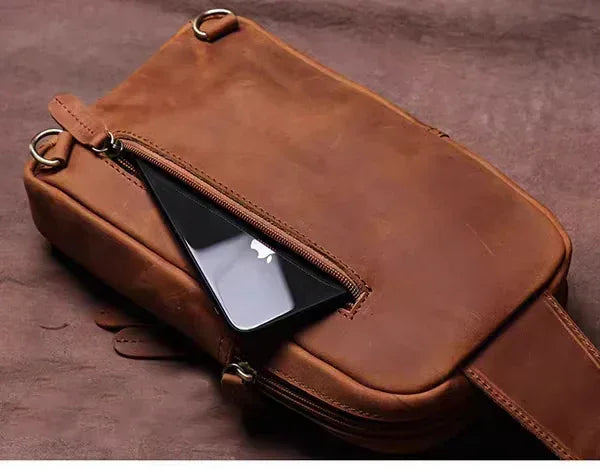 Erling Leather Sling Bag Crossbody Leather Pack STEEL HORSE LEATHER