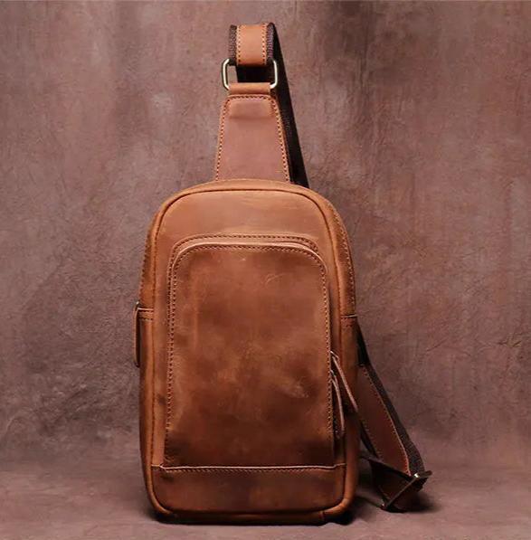 Erling Leather Sling Bag Crossbody Leather Pack STEEL HORSE LEATHER