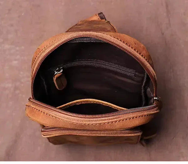 Erling Leather Sling Bag Crossbody Leather Pack STEEL HORSE LEATHER