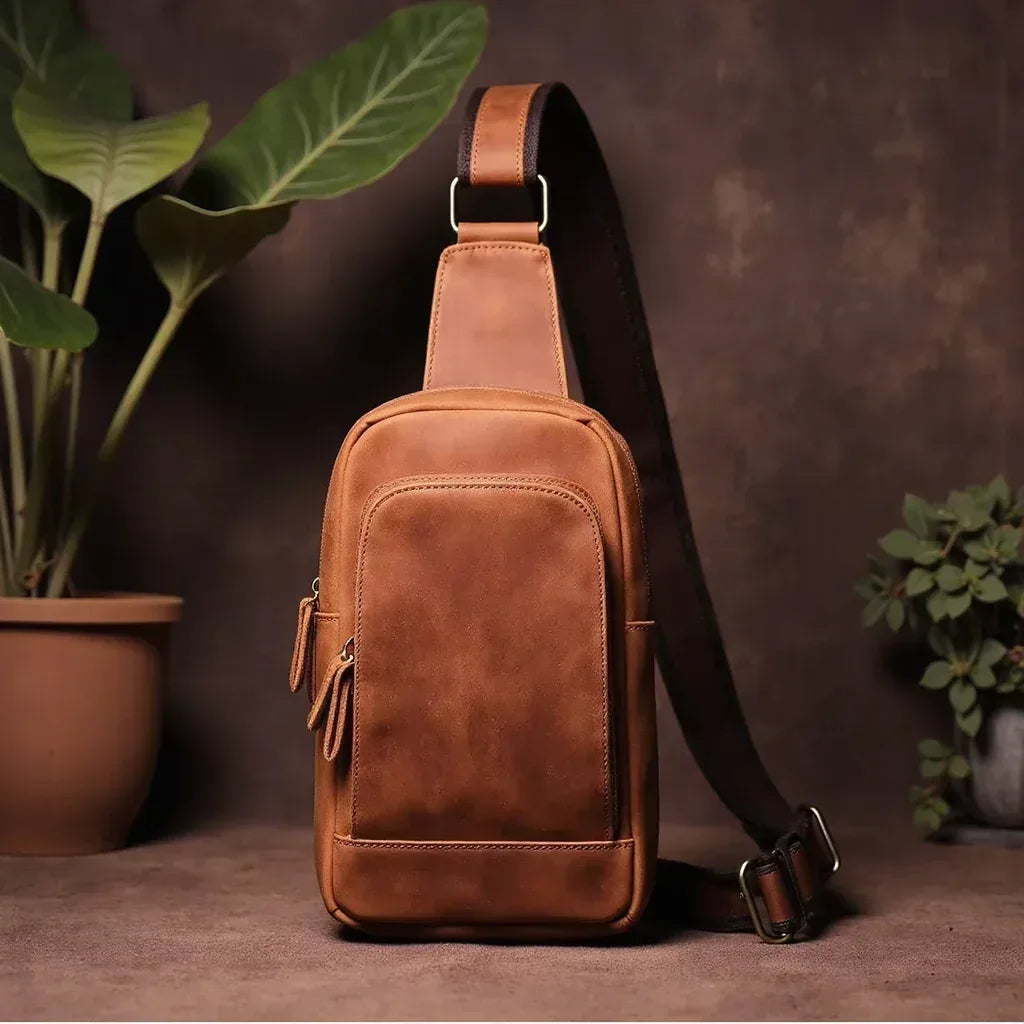 Erling Leather Sling Bag Crossbody Leather Pack STEEL HORSE LEATHER