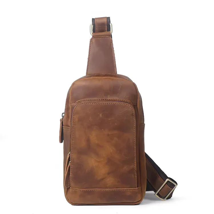 Erling Leather Sling Bag Crossbody Leather Pack STEEL HORSE LEATHER