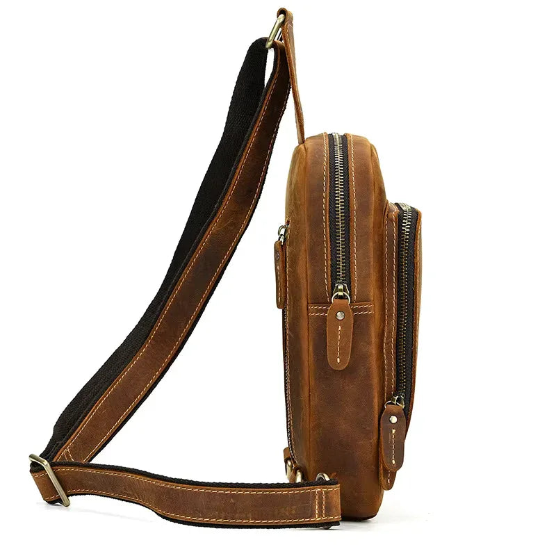 Erling Leather Sling Bag Crossbody Leather Pack STEEL HORSE LEATHER