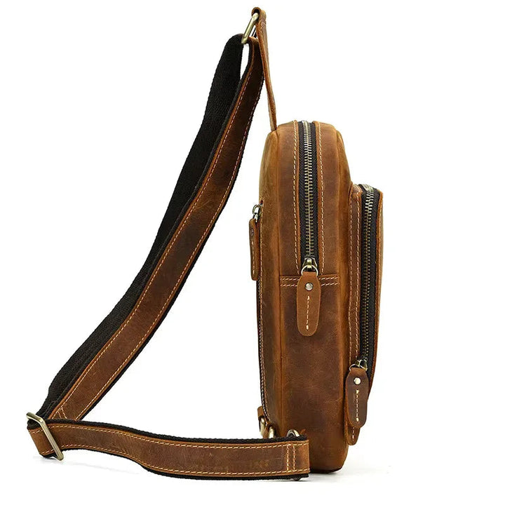Erling Leather Sling Bag Crossbody Leather Pack STEEL HORSE LEATHER