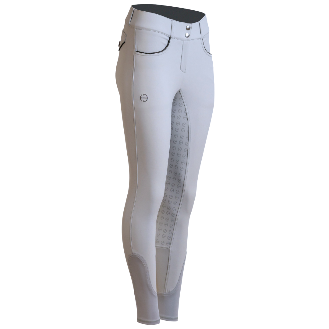 Halter Ego Evolution Mid Waist Full Seat Breeches - Light Alloy Gray