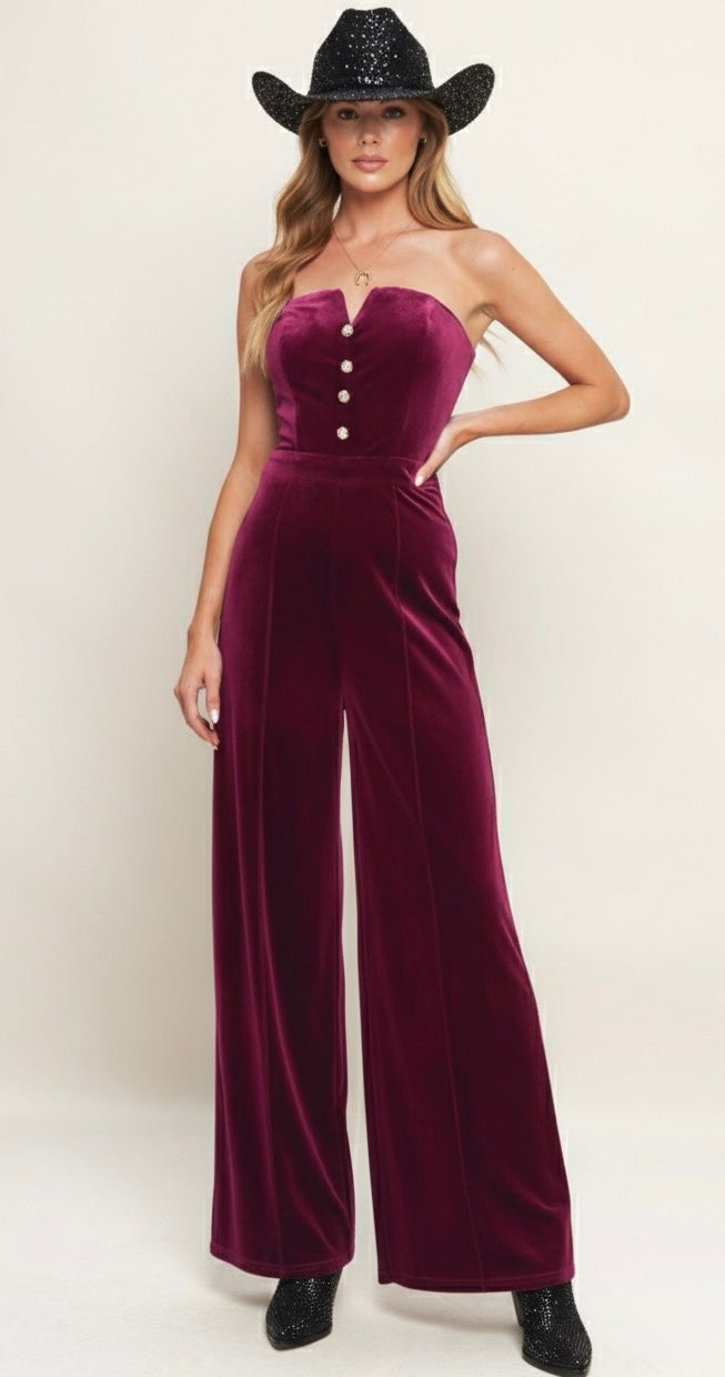 Night Queen Velvet Jumpsuit