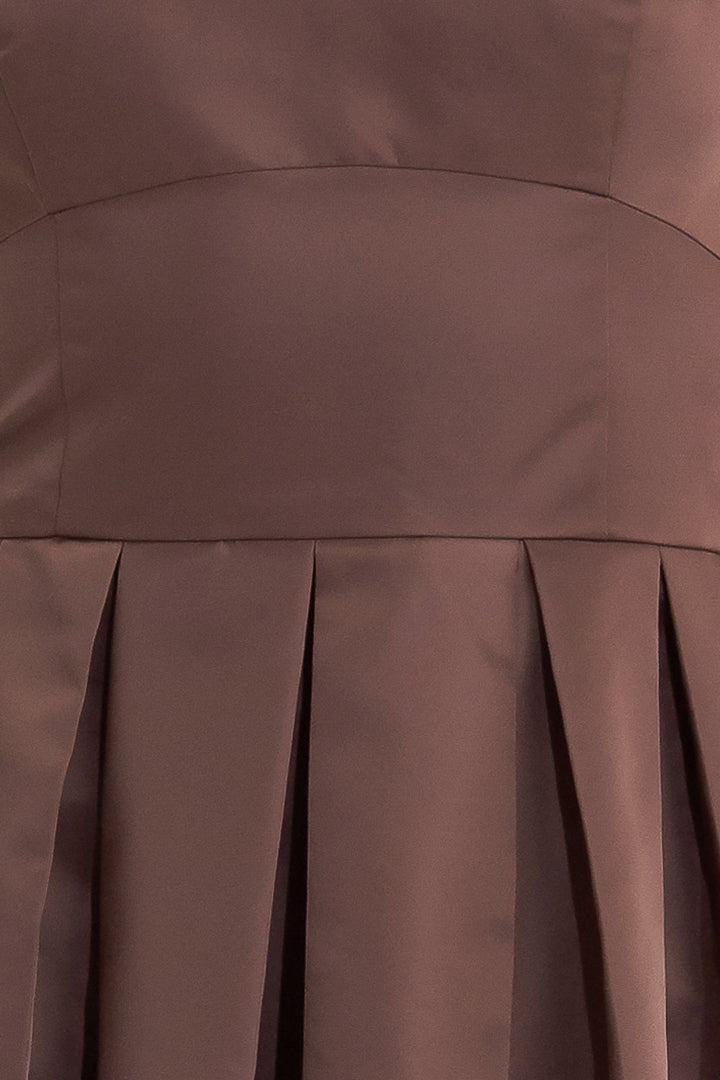 Chocolate Symphony Woven Midi Dress